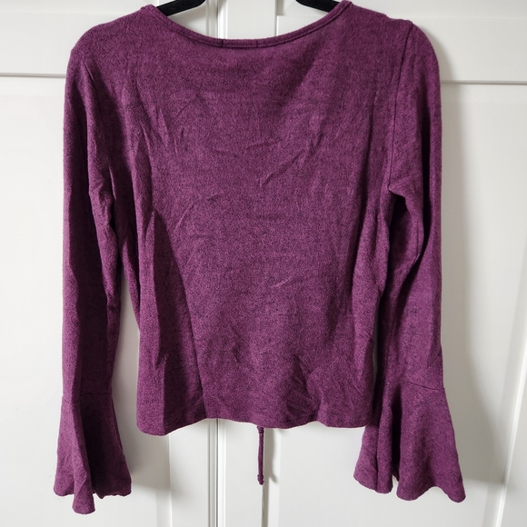 FASHION NOVA Purple sweater with ruffles - Picture 7 of 8